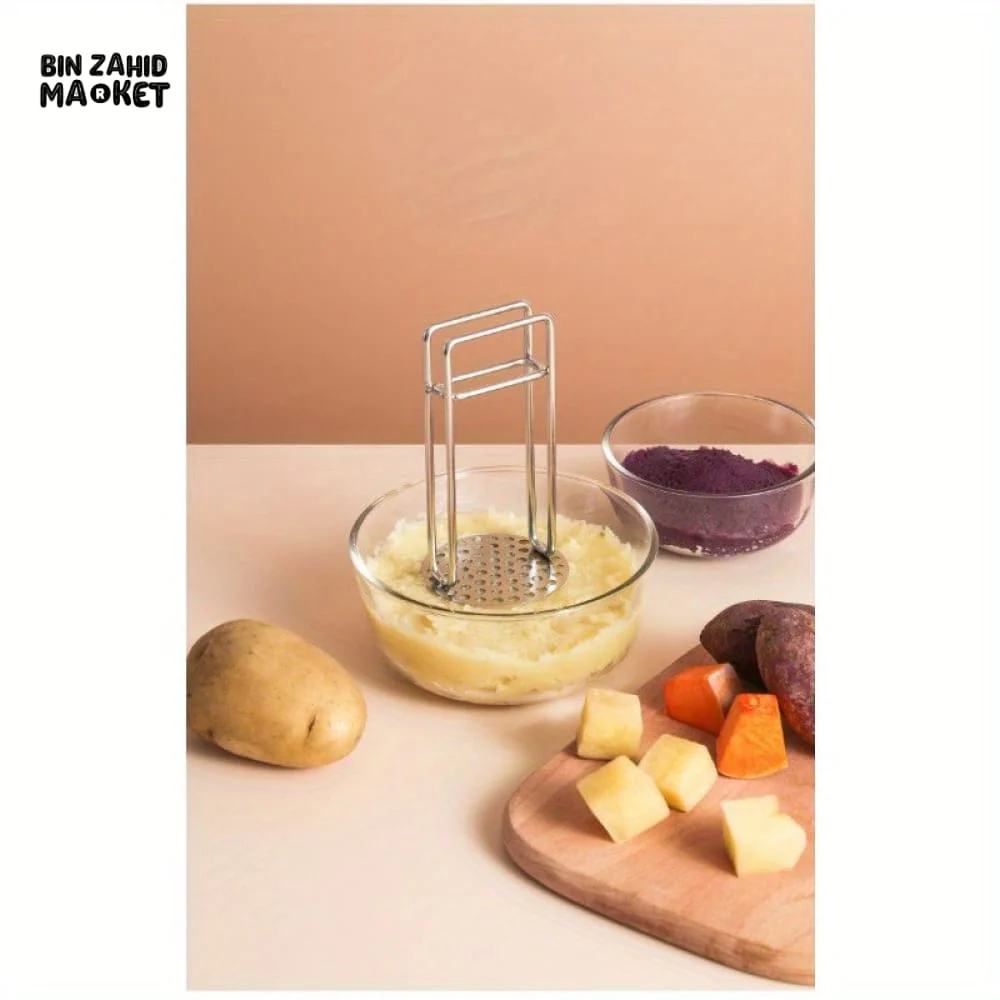 STAINLESS STEEL MANUAL POTATO MASHER – BABY FOOD SUPPLEMENT MAKER KITCHEN UTENSIL & COOKING ACCESSORY - Image 7