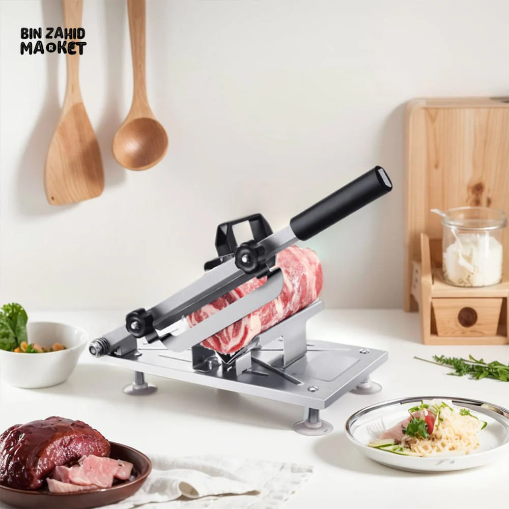 STAINLESS STEEL MEAT & VEGETABLE SLICER – ADJUSTABLE THICKNESS CUTTER FOR BEEF MUTTON FRUIT & HERBS - Image 3