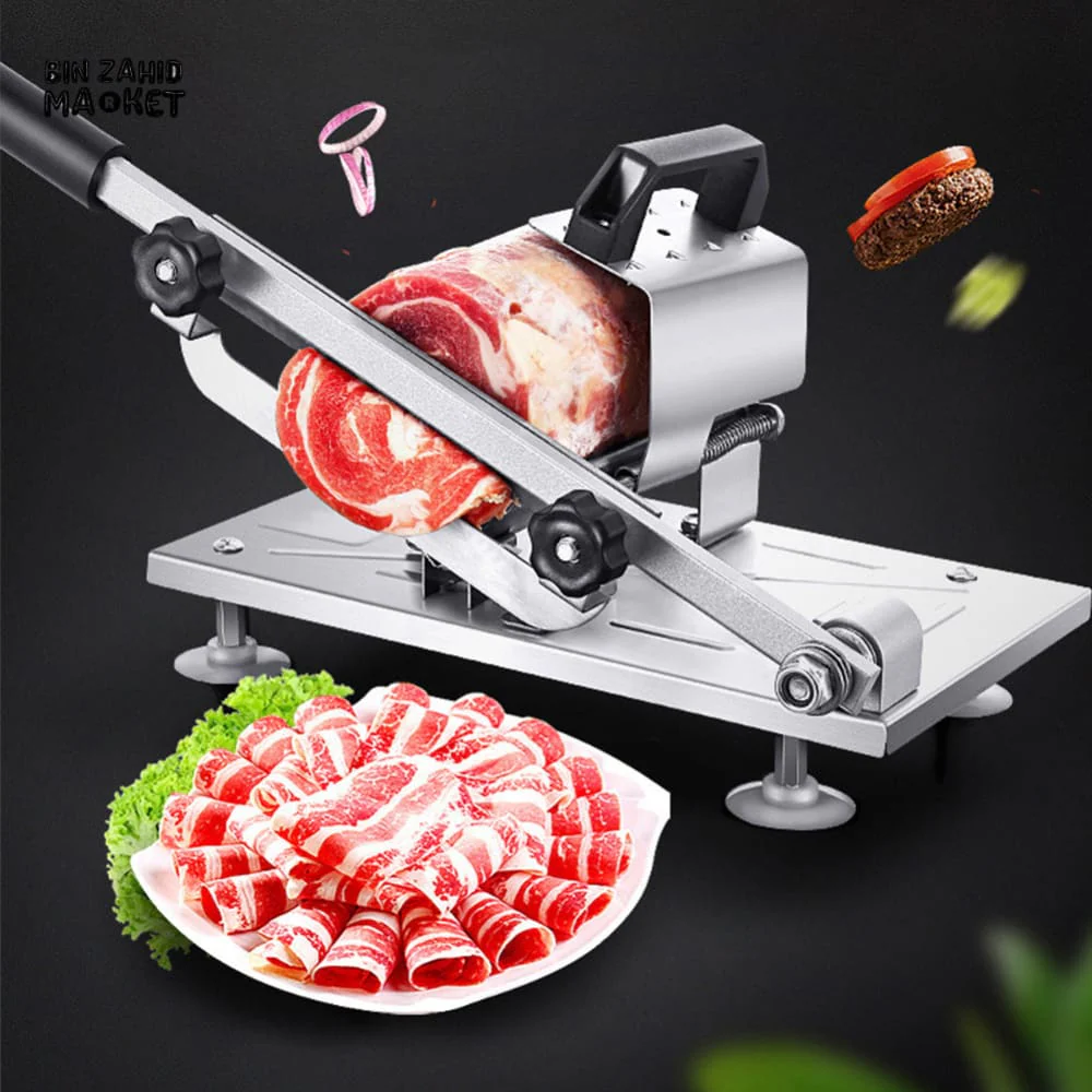 STAINLESS STEEL MEAT & VEGETABLE SLICER – ADJUSTABLE THICKNESS CUTTER FOR BEEF MUTTON FRUIT & HERBS - Image 4