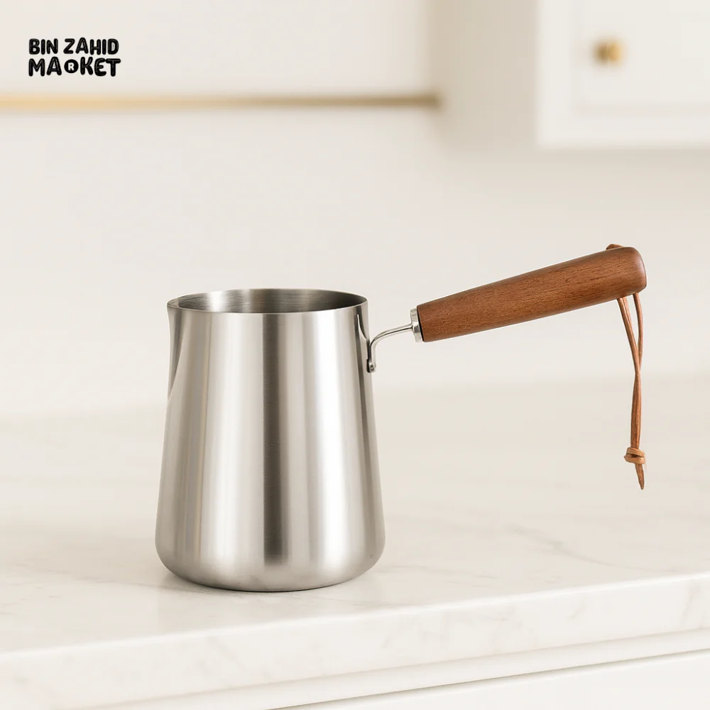 STAINLESS STEEL MILK SAUCEPAN 304  – ANTI-OVERFLOW EDGE INTERNAL SCALE - Image 3