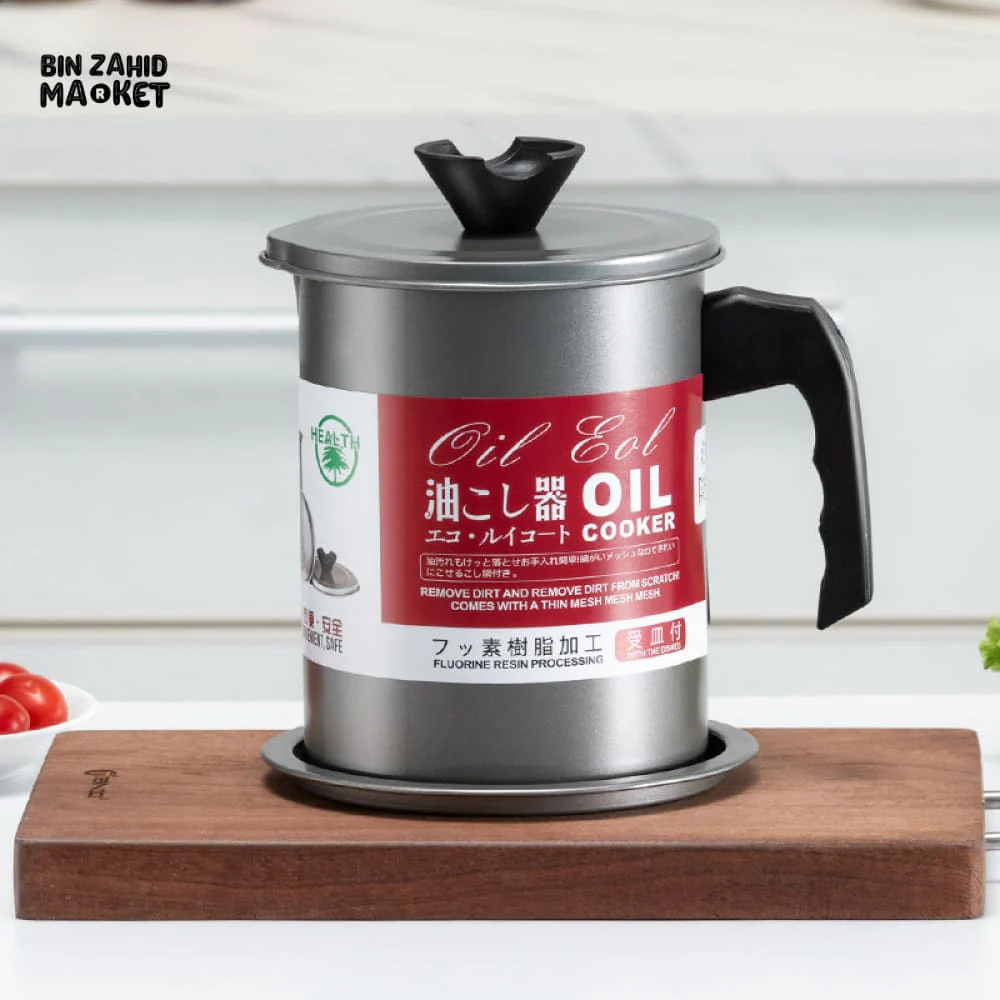 STAINLESS STEEL OIL FILTER POT – LARGE CAPACITY GREASE SEPARATOR WITH LID - 1.4 L - Image 8