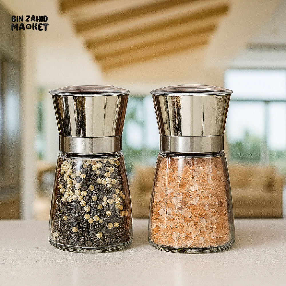 STAINLESS STEEL SALT & PEPPER GRINDER SET