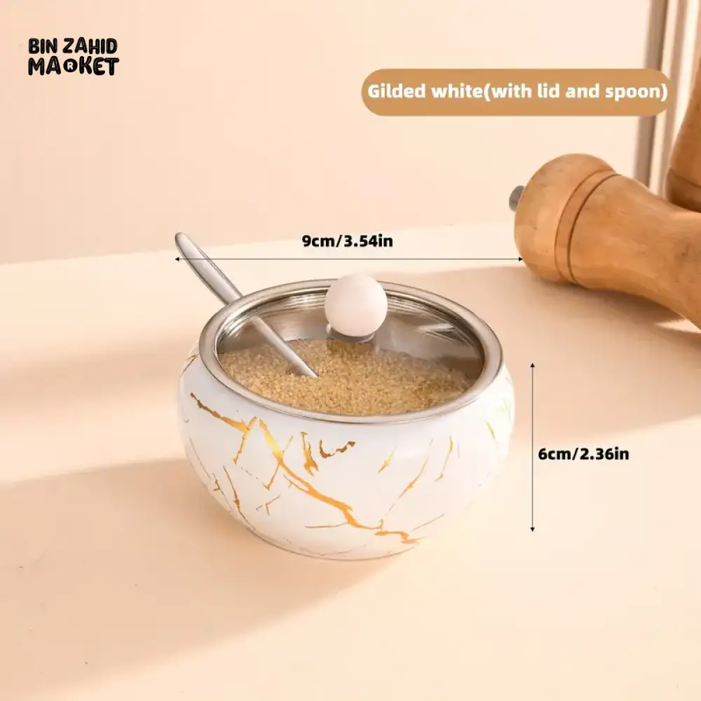 STAINLESS STEEL SEASONING JAR WITH SPOON & LID, SPICE SHAKER - Image 6