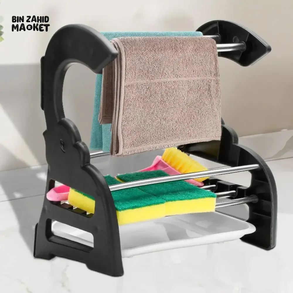 STAINLESS STEEL SPONGE HOLDER – RUST-PROOF SINK RACK DURABLE KITCHEN STORAGE BASKET - Image 4