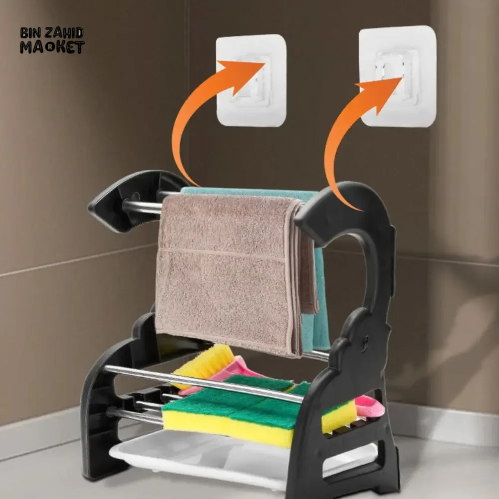 STAINLESS STEEL SPONGE HOLDER – RUST-PROOF SINK RACK DURABLE KITCHEN STORAGE BASKET - Image 5