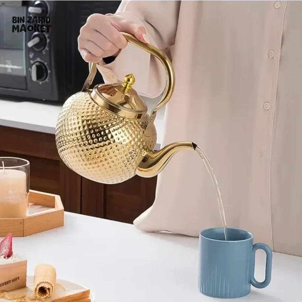 STAINLESS STEEL TEA & COFFEE POT – ELEGANT & HEAT-RESISTANT TEAPOT - Image 3