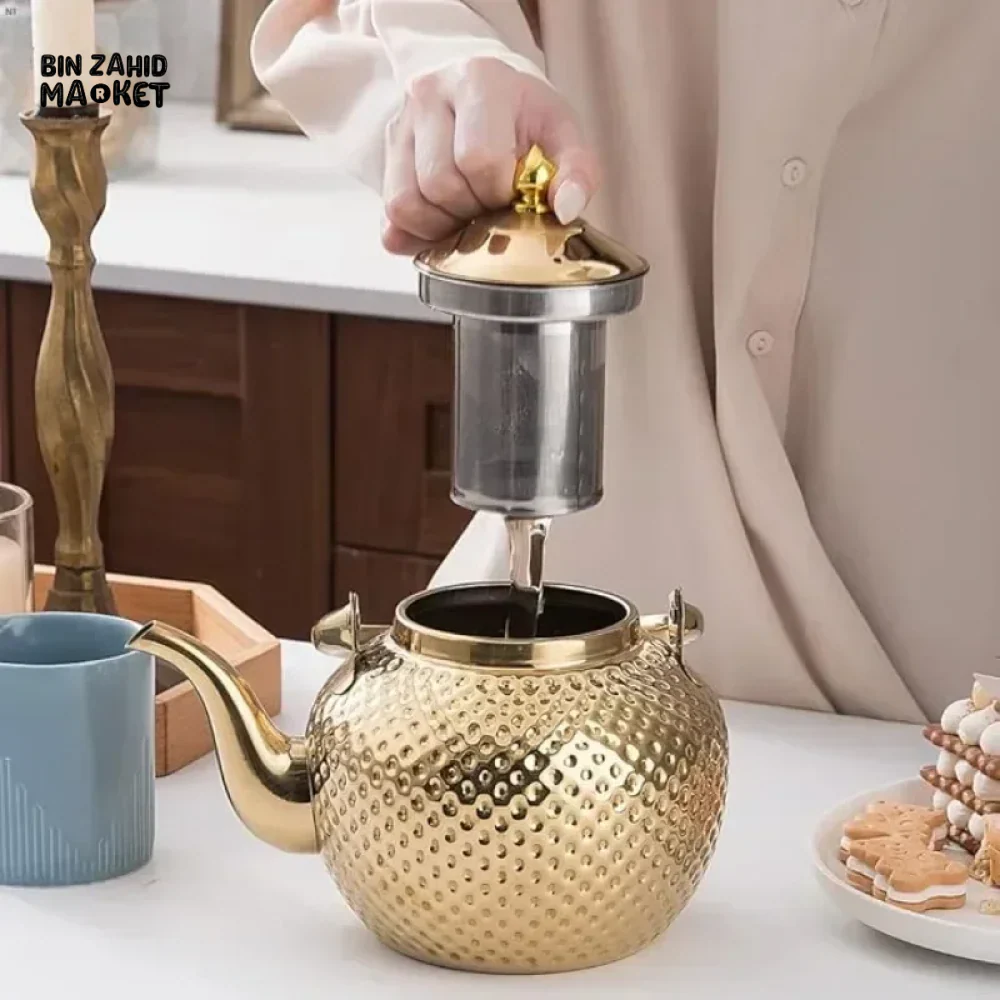 STAINLESS STEEL TEA & COFFEE POT – ELEGANT & HEAT-RESISTANT TEAPOT - Image 4