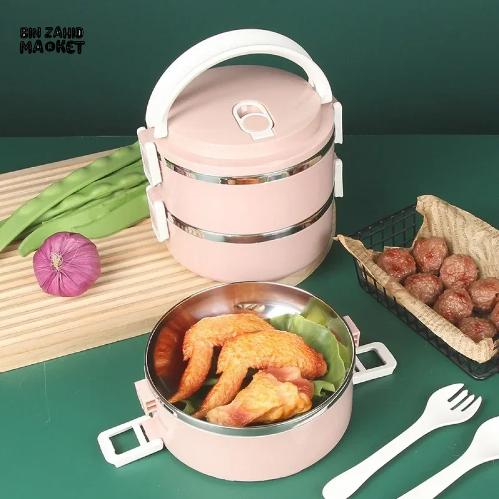 STAINLESS STEEL THERMAL LUNCH BOX  LEAKPROOF PORTABLE MULTI-PURPOSE CONTAINER - 1 LAYERS - Image 6