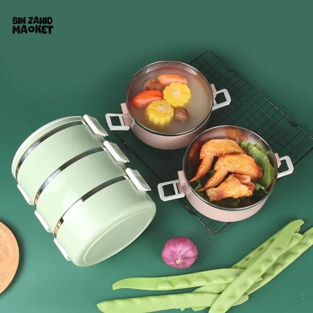 STAINLESS STEEL THERMAL LUNCH BOX  LEAKPROOF PORTABLE MULTI-PURPOSE CONTAINER - 1 LAYERS - Image 8