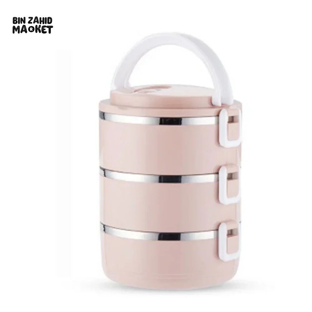 STAINLESS STEEL THERMAL LUNCH BOX  LEAKPROOF PORTABLE MULTI-PURPOSE CONTAINER - 3 LAYERS - Image 8