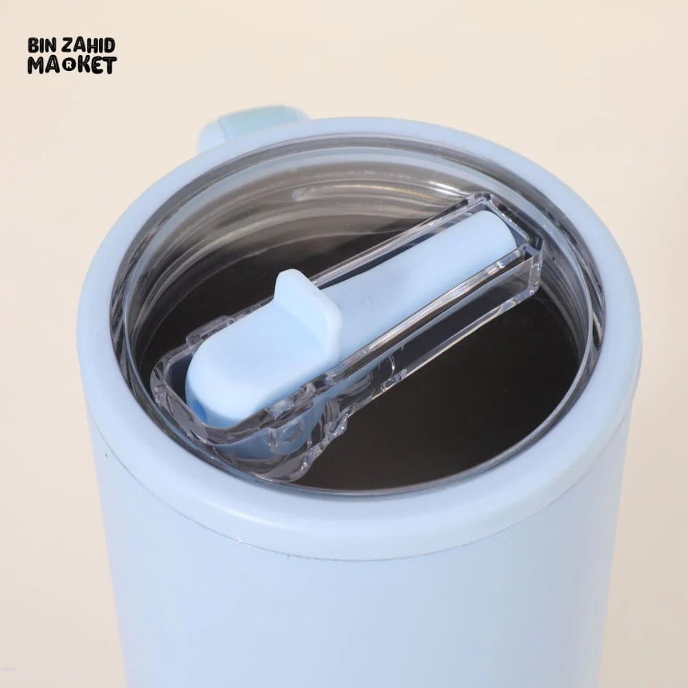 STAINLESS STEEL TUMBLER 40 OZ – VACUUM INSULATED TRAVEL MUG WITH STRAW & HANDLE KEEPS DRINKS HOT & COLD - PURPLE - Image 6