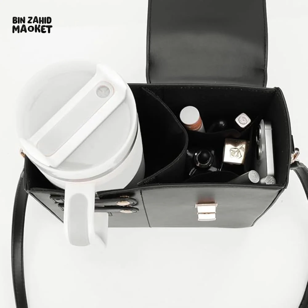 TUMBLERS CROSSBODY BAG – STYLISH PORTABLE ADJUSTABLE STRAP - BLACK - Image 5