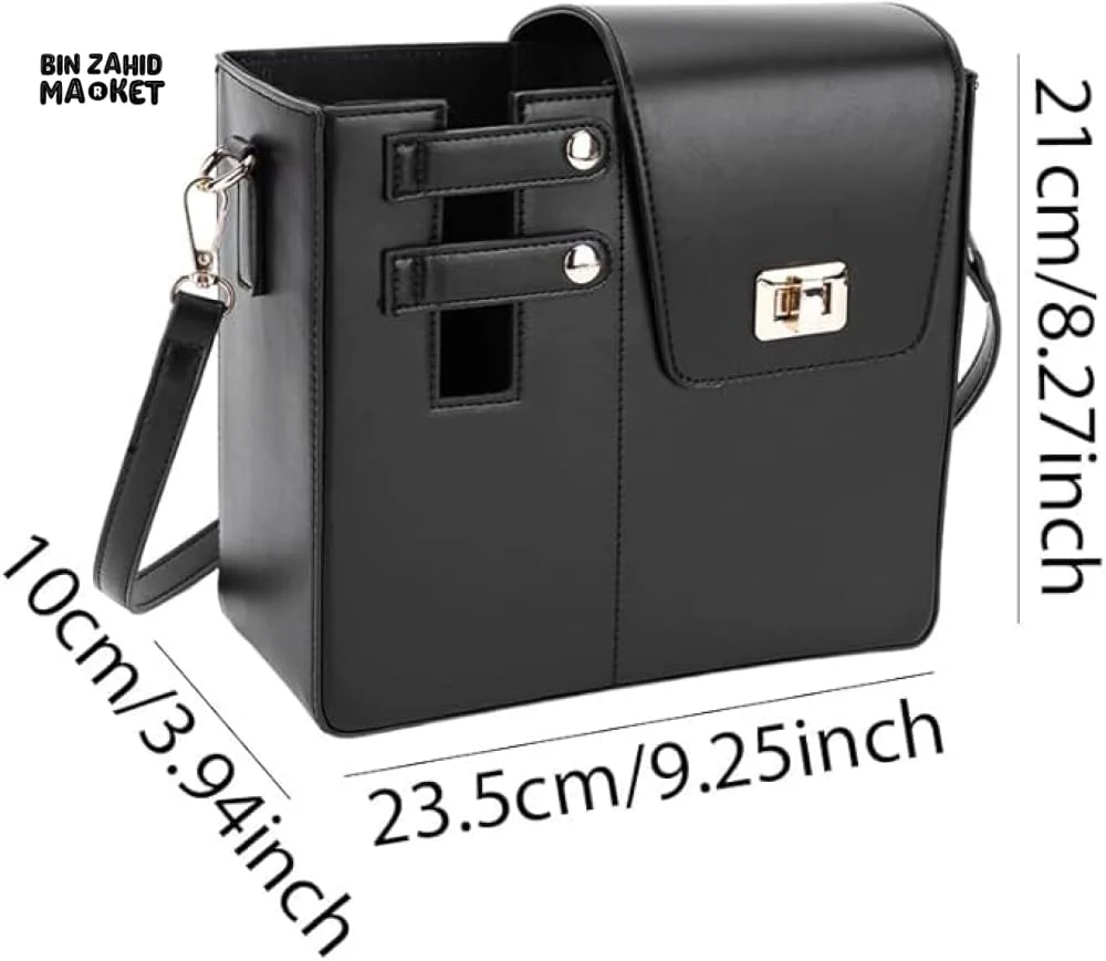 TUMBLERS CROSSBODY BAG – STYLISH PORTABLE ADJUSTABLE STRAP - BLACK - Image 6