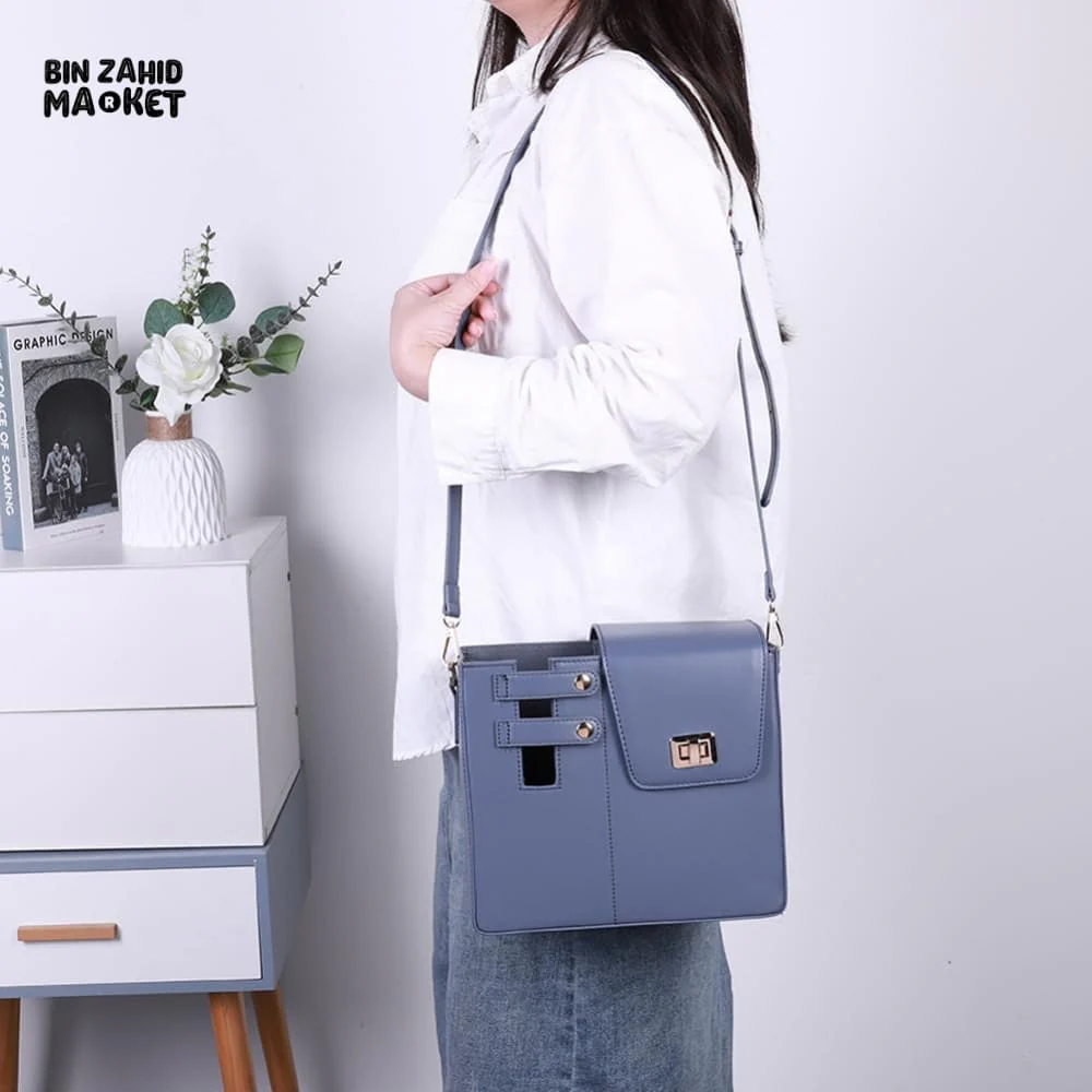 TUMBLERS CROSSBODY BAG – STYLISH PORTABLE ADJUSTABLE STRAP - BLUE - Image 3