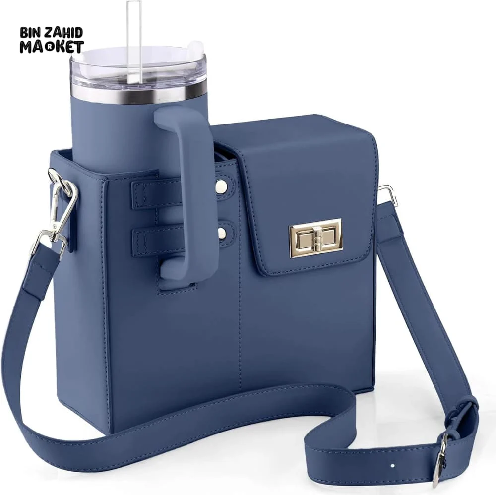 TUMBLERS CROSSBODY BAG – STYLISH PORTABLE ADJUSTABLE STRAP - BLUE - Image 4