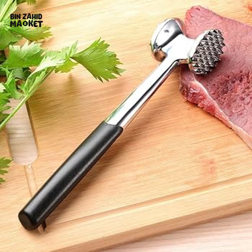 STAINLESS STEEL MEAT HAMMER TENDERIZER – DOUBLE-SIDED - Image 2