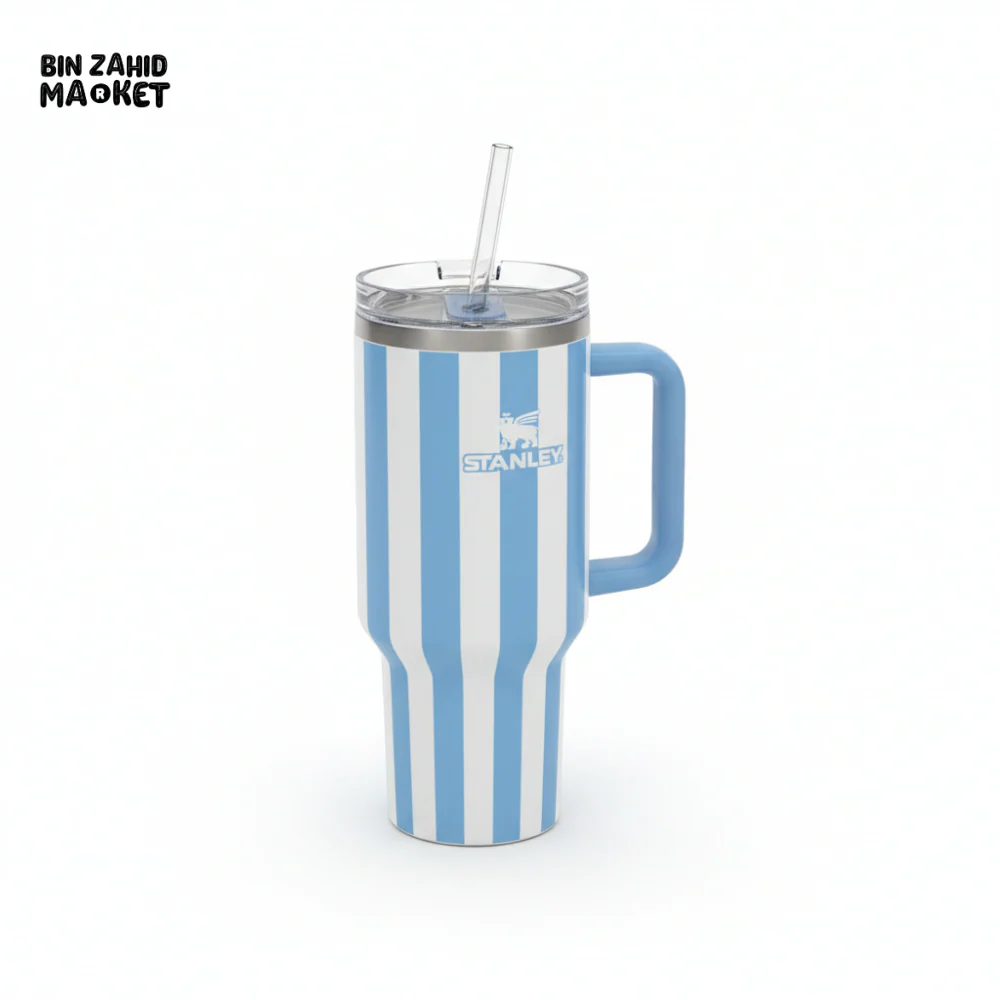 STANLEY SUMMER QUENCHER H2.0 FLOWSTATE TUMBLER 40OZ - BLUE STRIPES