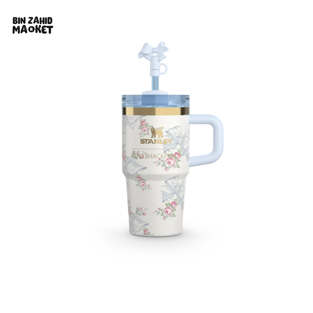 STANLEY X LOVE SHACK FANCY TUMBLER QUENCHER 14OZ - BEAUX BLUE (KHAKI BOX) - Image 6