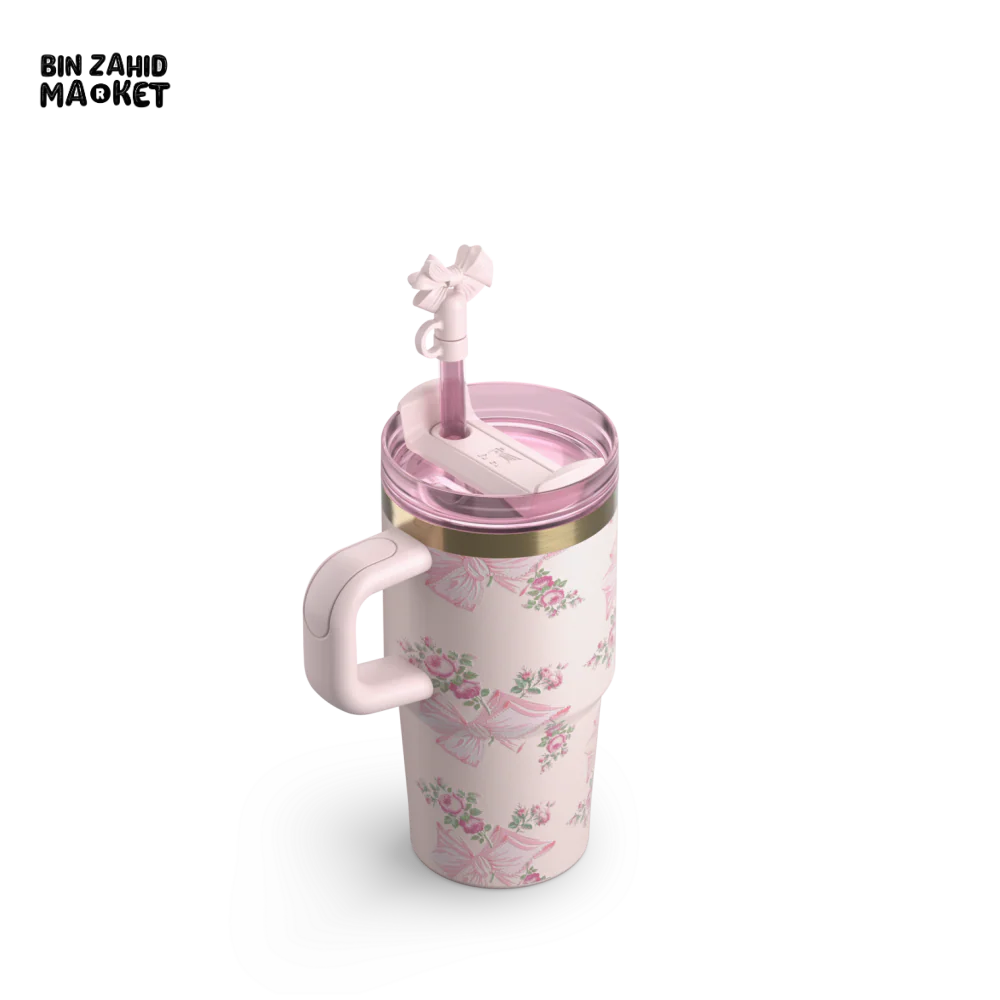 STANLEY X LOVE SHACK FANCY TUMBLER QUENCHER 14OZ - BEAUX PINK (KHAKI BOX) - Image 3