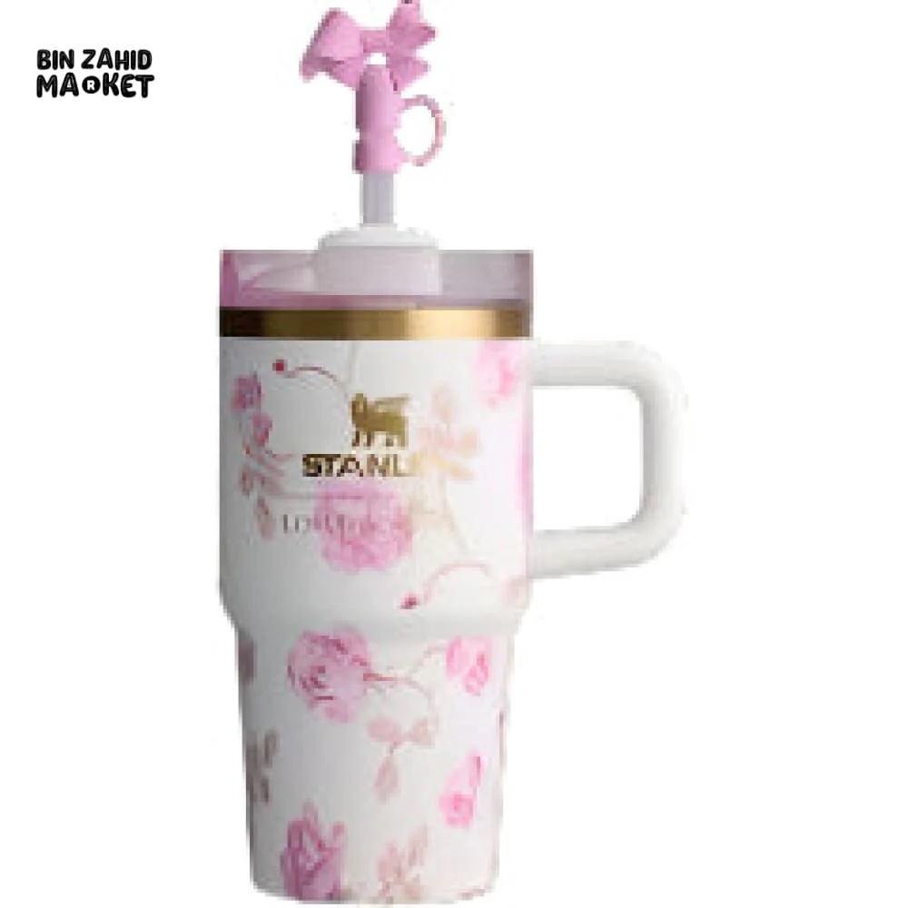 STANLEY X LOVE SHACK FANCY TUMBLER QUENCHER 14OZ - RIBBON ROSA (KHAKI BOX)