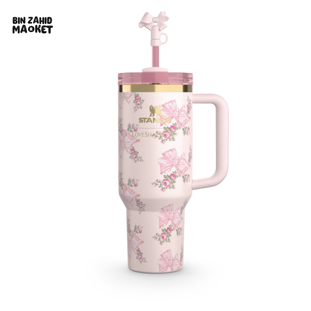 STANLEY X LOVE SHACK FANCY TUMBLER QUENCHER 40OZ - BEAUX PINK (KHAKI BOX) - Image 5