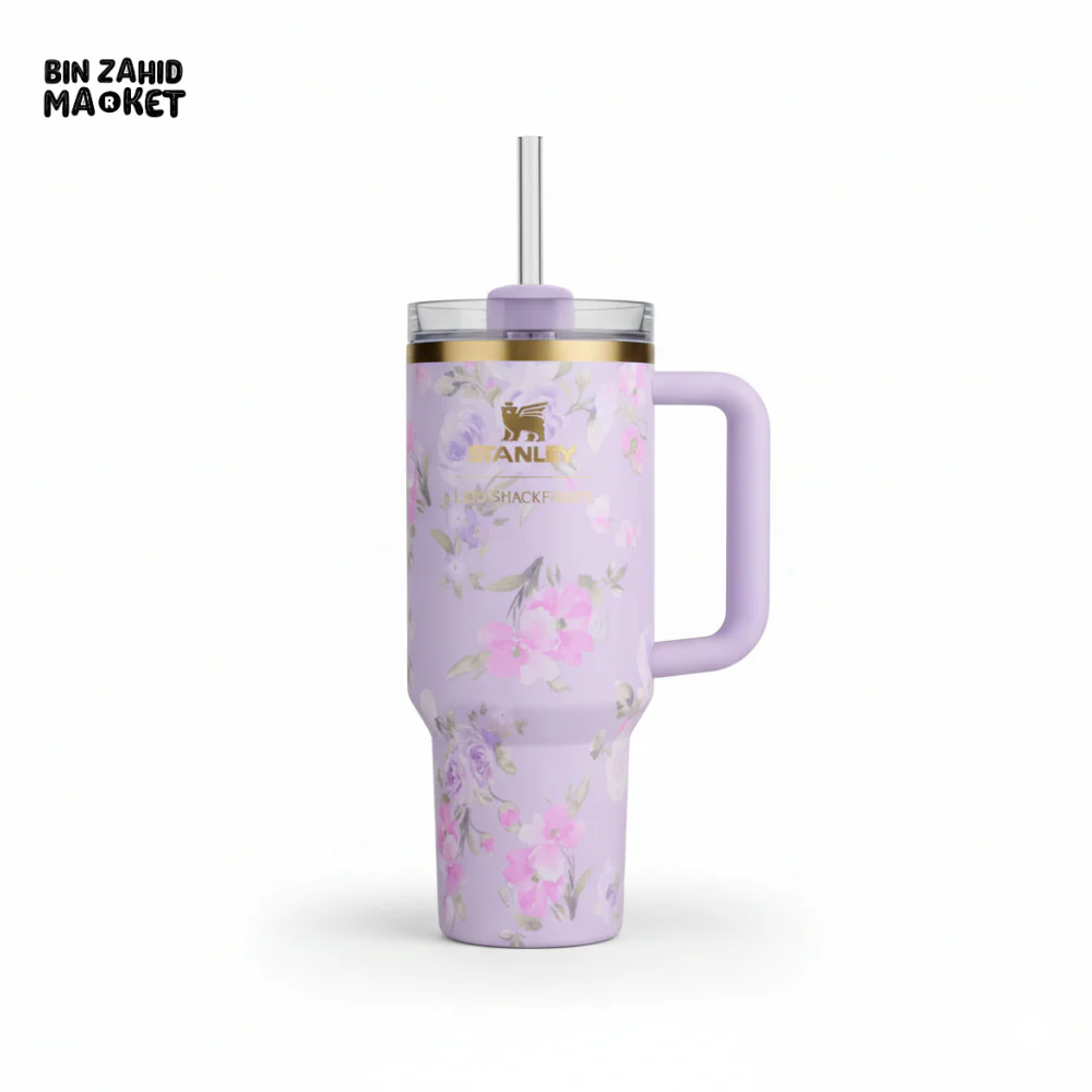STANLEY X LOVE SHACK FANCY TUMBLER QUENCHER 40OZ - HAPPY THOUGHTS (KHAKI BOX)