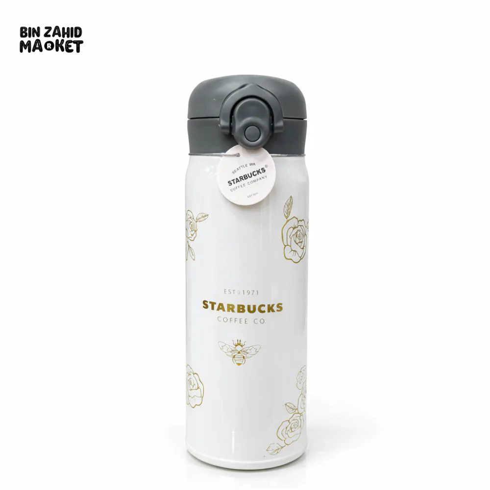 STARBUCKS STYLE 650ML WHITE VACUUM INSULATED BOTTLE - Image 2