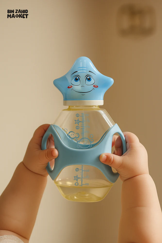 STARFISH DESIGN 10oz BABY FEEDER WITH HANDLES – BPA FREE, EASY GRIP, ANTI-COLIC – PERFECT FOR NEWBORN & TODDLERS - Image 2