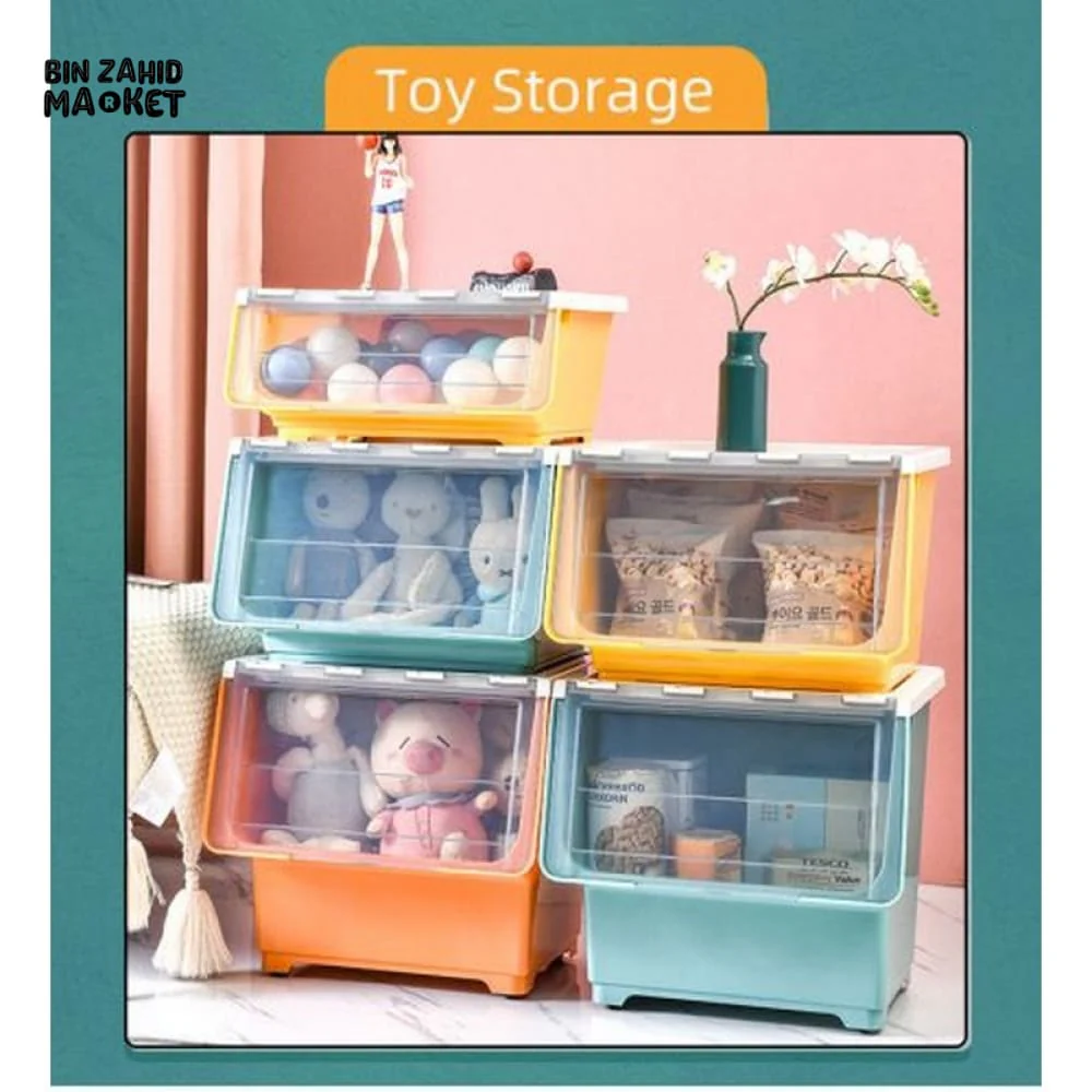 STORAGE BOX FRONT OPENING THICKENED KIDS ORGANIZER SNACKS STORAGE CABINET - Image 5