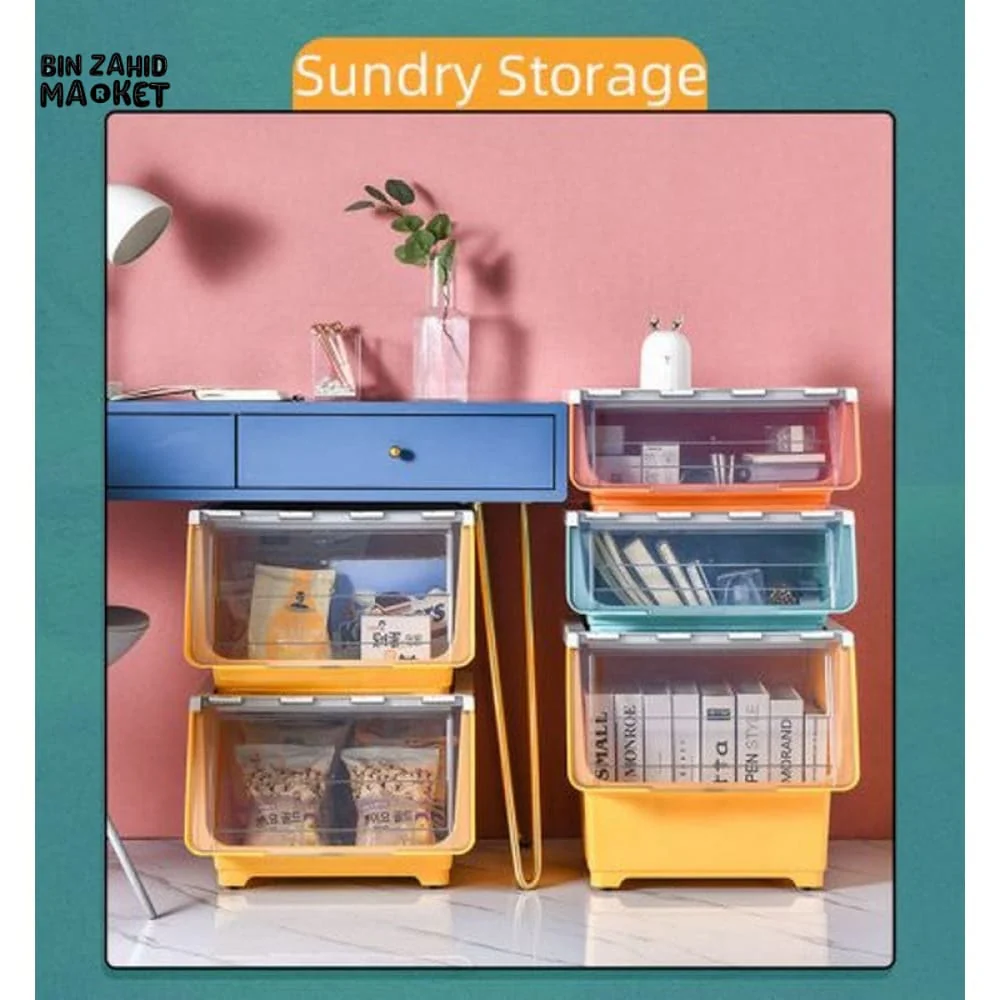 STORAGE BOX FRONT OPENING THICKENED KIDS ORGANIZER SNACKS STORAGE CABINET - Image 7