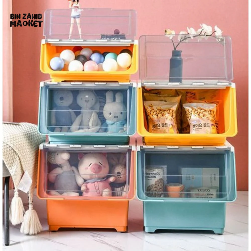 STORAGE BOX FRONT OPENING THICKENED KIDS ORGANIZER SNACKS STORAGE CABINET - Image 9
