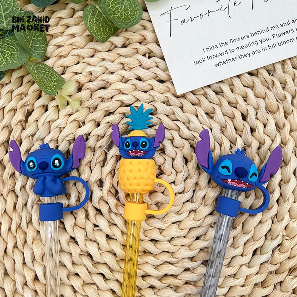 STRAW COVER FOR STANLEY -  KAWAII LILO & STITCH DUSTPROOF STRAW CAP SILICONE STRAW CUP - Image 2