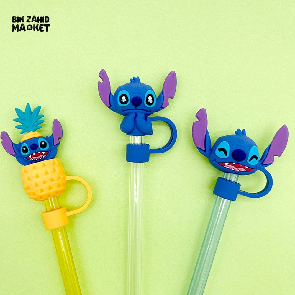 STRAW COVER FOR STANLEY -  KAWAII LILO & STITCH DUSTPROOF STRAW CAP SILICONE STRAW CUP - Image 3