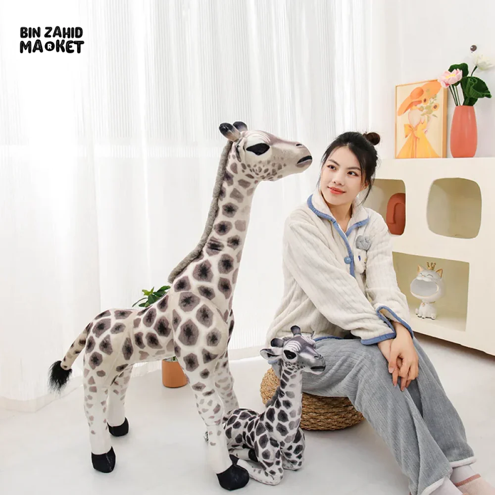 MADAGASCAR GIRAFFE & SIKA DEER STUFFED PLUSH TOY SOFT & CUDDLY ANIMAL DOLL FOR KIDS & GIFTS - Image 2