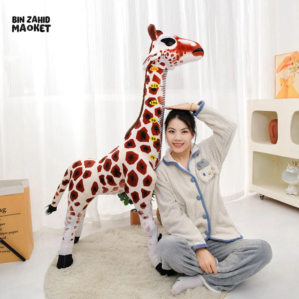 MADAGASCAR GIRAFFE & SIKA DEER STUFFED PLUSH TOY SOFT & CUDDLY ANIMAL DOLL FOR KIDS & GIFTS - Image 8