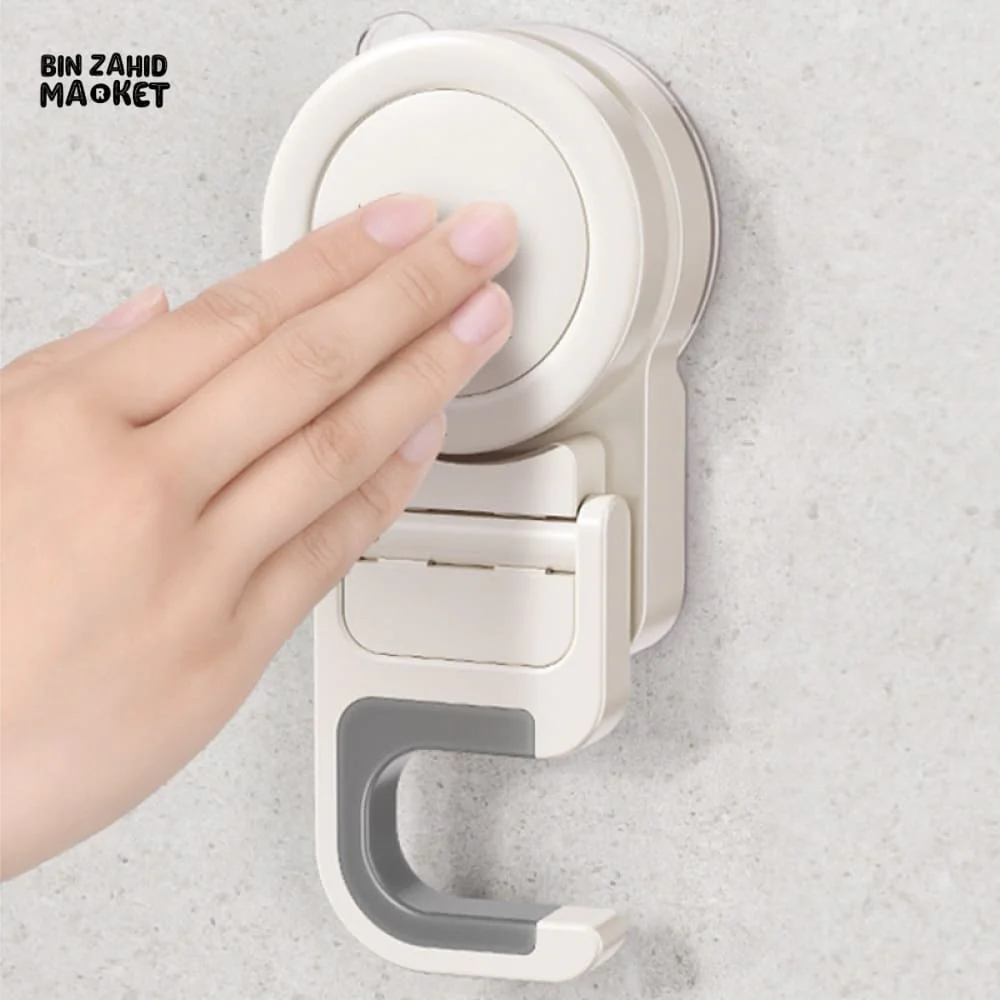SUCTION CUP MOP HOLDER – WATERPROOF WALL MOUNT CLIP RACK FOR BROOM BRUSH & CLEANING TOOLS KITCHEN & BATHROOM STORAGE ORGANIZER - Image 2