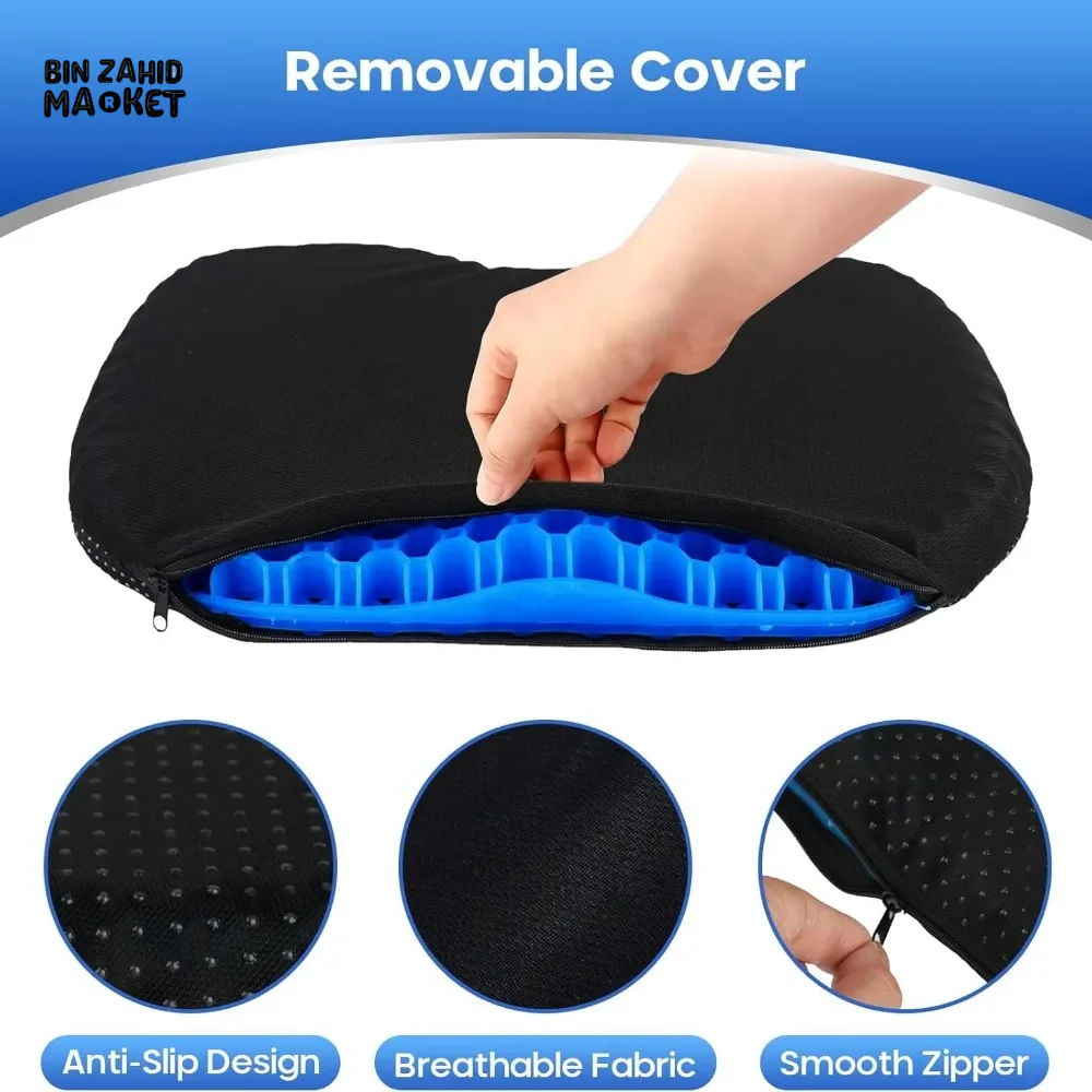 SUMMER GEL SEAT CUSHION BREATHABLE HONEYCOMB DESIGN FOR PRESSURE RELIEF BACK TAILBONE PAIN HOME OFFICE CHAIR CARS WHEELCHAIR - Image 10