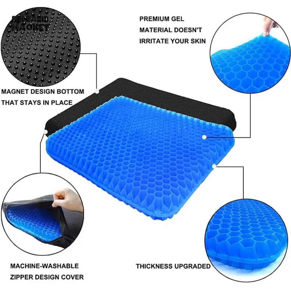 SUMMER GEL SEAT CUSHION BREATHABLE HONEYCOMB DESIGN FOR PRESSURE RELIEF BACK TAILBONE PAIN HOME OFFICE CHAIR CARS WHEELCHAIR - Image 17