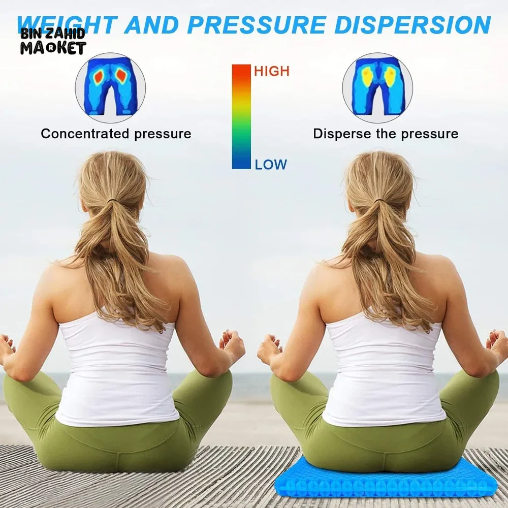 SUMMER GEL SEAT CUSHION BREATHABLE HONEYCOMB DESIGN FOR PRESSURE RELIEF BACK TAILBONE PAIN HOME OFFICE CHAIR CARS WHEELCHAIR - Image 4