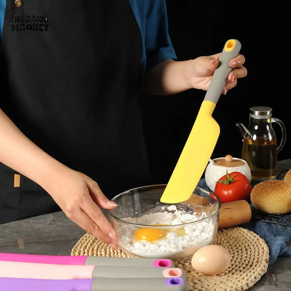 SUPERIOR QUALITY HEAT-RESISTANT SILICONE SPATULA – PREMIUM BAKING & CAKE CREAM MIXING TOOL - Image 3