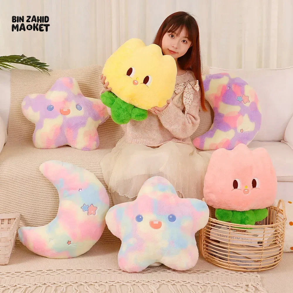 TIE-DYE STAR & MOON PLUSH CUSHION PAIR - Image 3