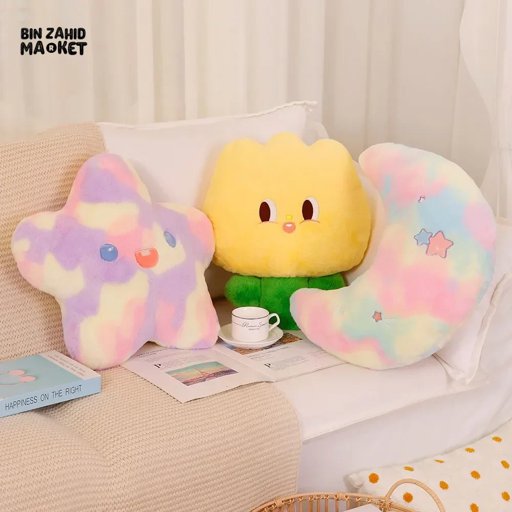 TIE-DYE STAR & MOON PLUSH CUSHION PAIR - Image 5