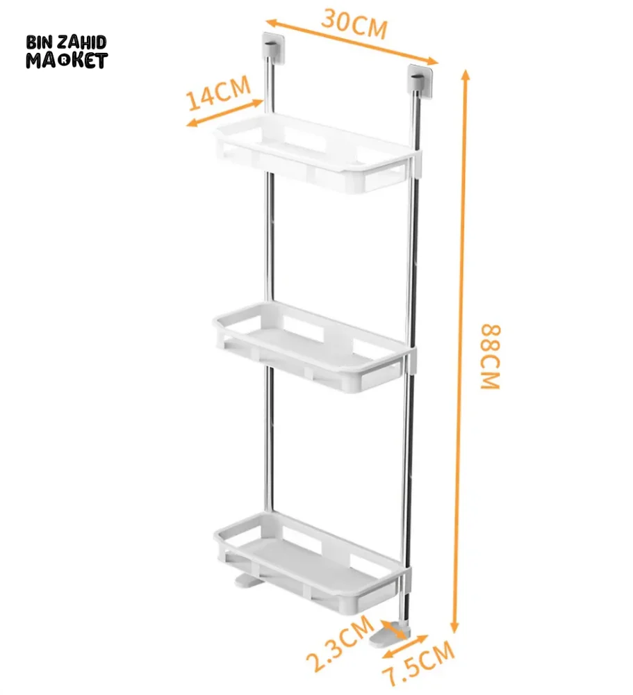 TOILET RACK – NO-DRILL BATHROOM & KITCHEN STORAGE SHELF -   3 LAYERS - Image 5