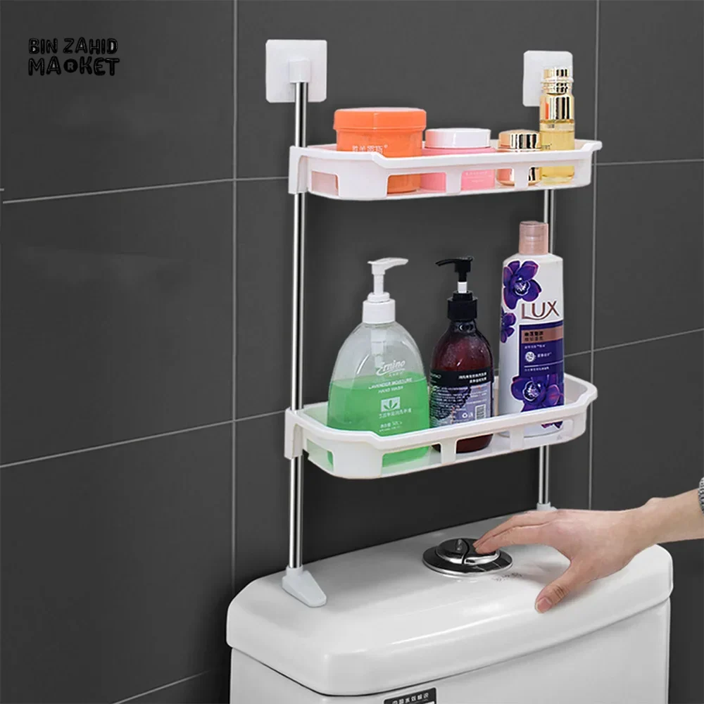 TOILET RACK – NO-DRILL BATHROOM & KITCHEN STORAGE SHELF - 2 LAYERS - Image 2