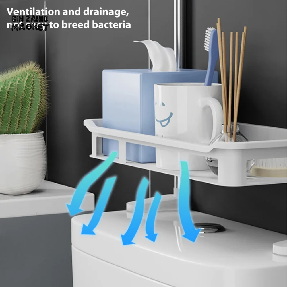 TOILET RACK – NO-DRILL BATHROOM & KITCHEN STORAGE SHELF - 2 LAYERS - Image 6
