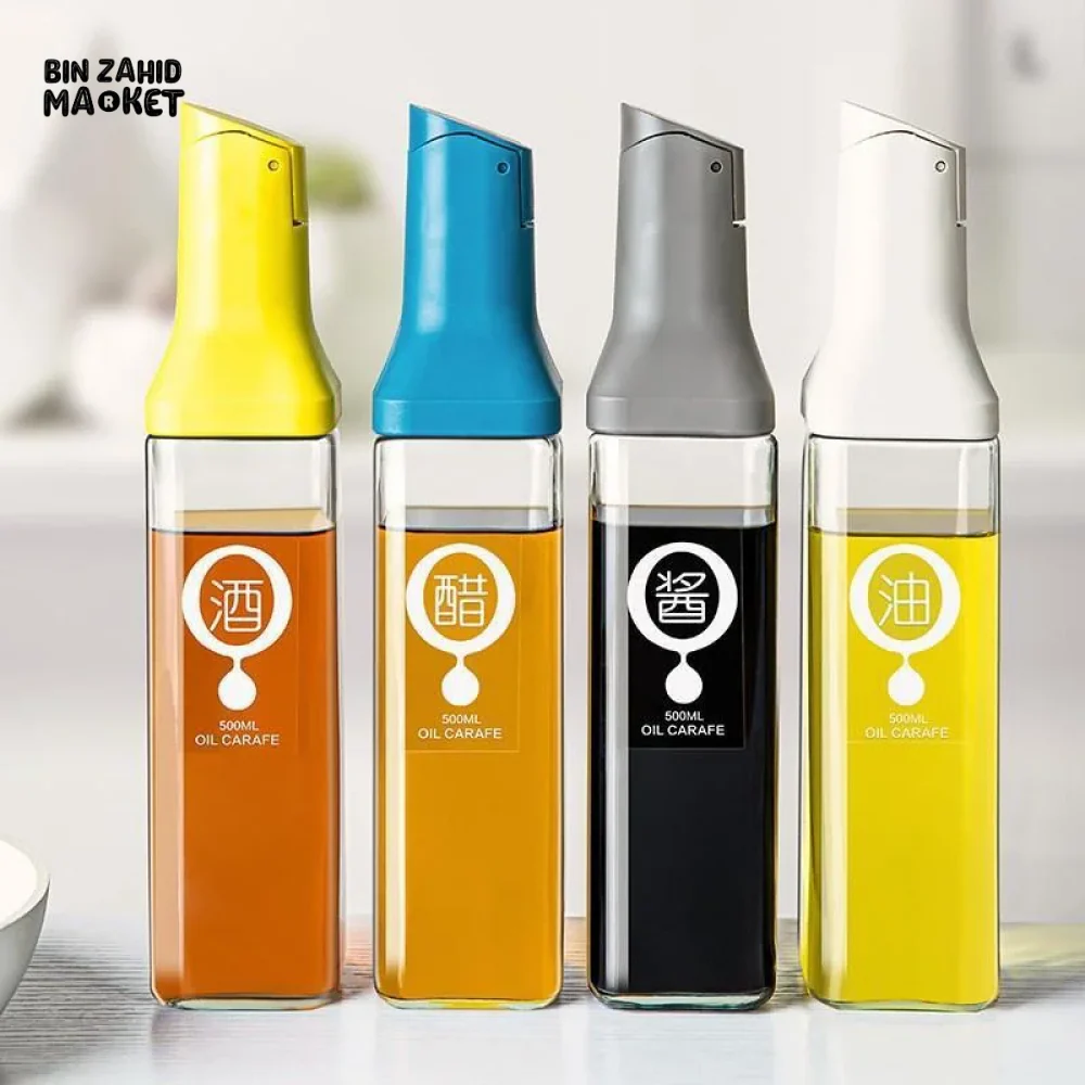 TRANSPARENT GLASS OLIVE OIL BOTTLE LEAK-PROOF MULTIFUNCTIONAL STORAGE BOTTLE - Image 4