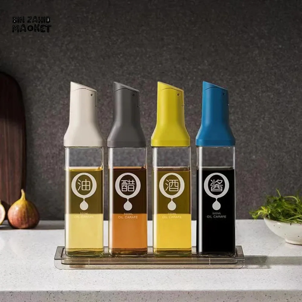 TRANSPARENT GLASS OLIVE OIL BOTTLE LEAK-PROOF MULTIFUNCTIONAL STORAGE BOTTLE - Image 5