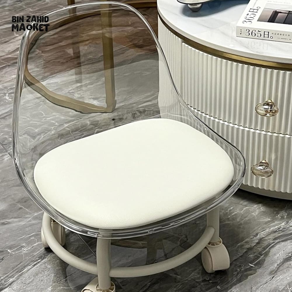 TRANSPARENT HEAVY DUTY MOVABLE - CHAIR WITH WHEELS - Image 3
