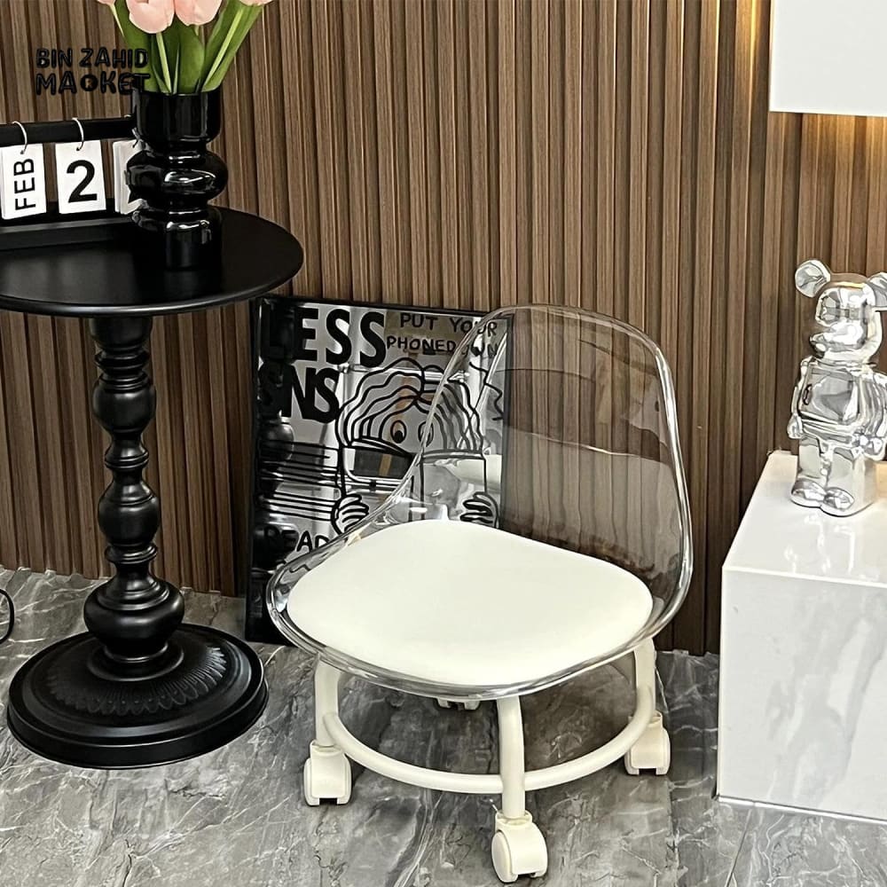 TRANSPARENT HEAVY DUTY MOVABLE - CHAIR WITH WHEELS - Image 7