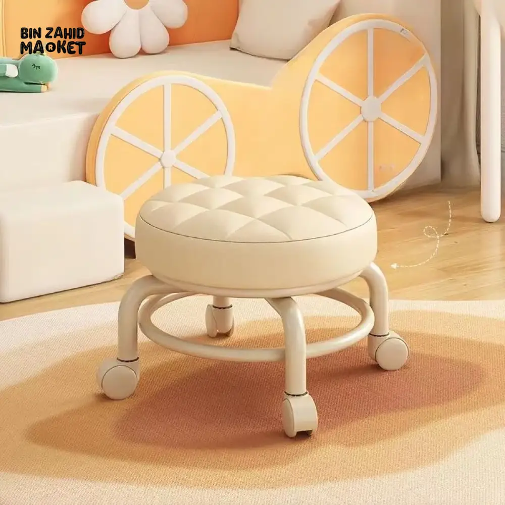 TRANSPARENT HEAVY DUTY MOVABLE - STOOL WITH WHEELS - Image 4